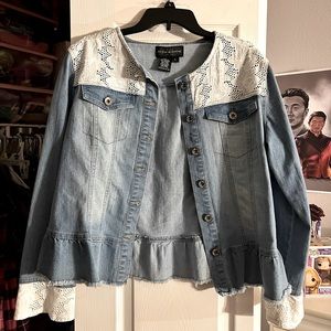 Floral Detailed Jean Jacket